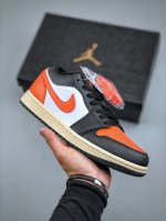 air Jordan 1 Low Dongdan Aj1 Joe 1 Black And White Orange Low-Top Cultural Ca