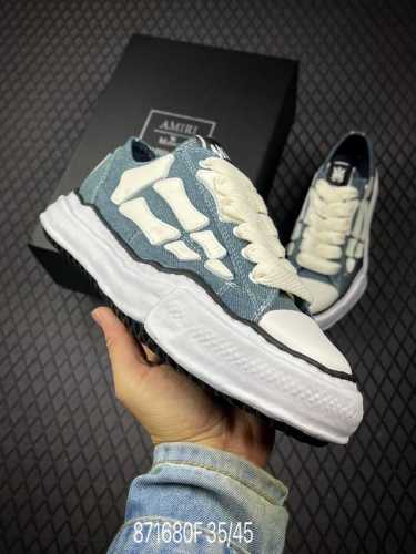 Fmaison Mihara Yasuhiro X Amiri Skel-Top Low Round Toe Lace-Up Low-Top Canvas Sh