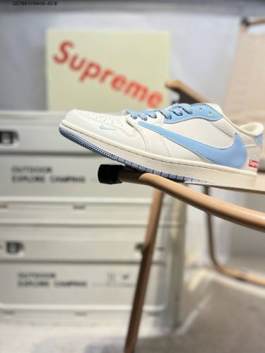 Company-Grade Top-Grain Leather Supreme X Jordan Air Jordan 1 Low Aj1 Low-Top Se