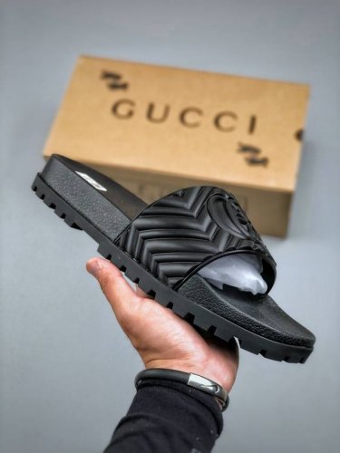 gucci Gucci Official Website Main Push 3D Printed Word Slippers Classic Model