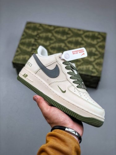 Nike Air Force 1 '07 Low Gucci Collaboration Green And Gray Pattern Air Force 1