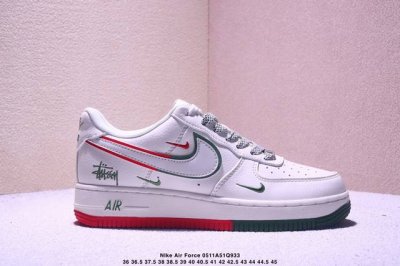 Company-Level Nike Air Force 1 '07 Low Stussy Collaboration Off-White, Green, An