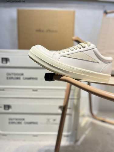 Rick Owens Drkshdw Rick Owens Low-Top Leather Fashion Sports Sneakers Gray Secon