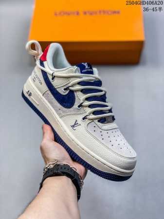 Limited Sale Overseas! Corporate-Level Nike Air Force 7 Low "Lv Joint Blue Hook - Click Image to Close