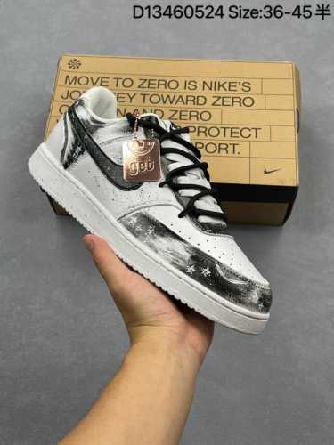nike Court Vision 1 Low Nike Low-Top Shadow Knight Black And White Gothic Sty