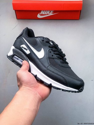 Collection Company-Level! Nike Wmns Nike Air Max 90 Oreo Half-Cushion Full-Leath
