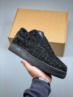 nike Air Force 1 '07 Low X Lv Trainer Sneaker Joint Black Print Air Force One