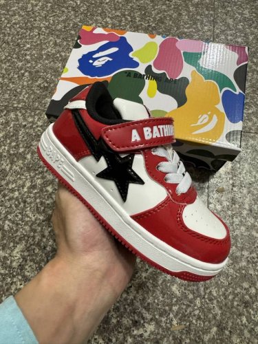 Bape Sta Kids' Spring/Summer Letter Velcro Strap Color-Block Star Logo Casual Sn