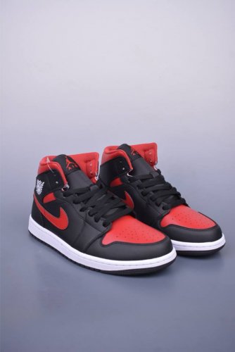 Air Jordan 1 Mid Black Red Tmall Foreign Trade Customer Order The Most High-Tech