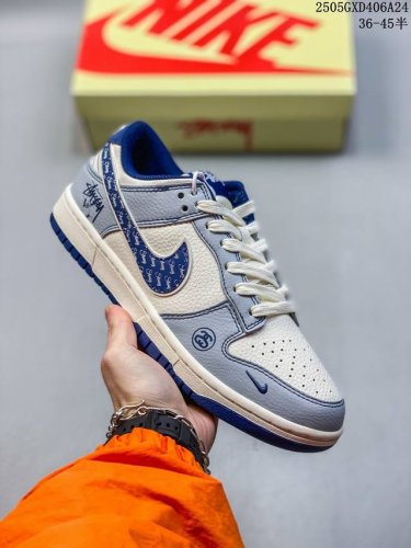 Overseas Hit Limited Edition Nike Sb Dunk Low Stussy Co-Branded English Blue Hoo