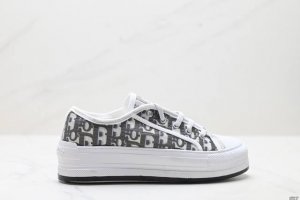 Genuine Dior Walk N Series Presbyopia Embroidered Thick-Soled Canvas Shoes Casua
