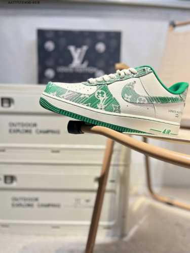 lv X Nk Air Force 1'07 Low Air Force One Low-Top Casual Shoes#Customized Leat
