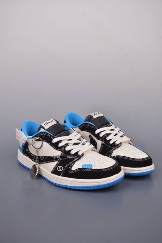 Fragment X Travis Scott X Gucci Air Jordan 1 Low Three-Party Joint Inverted Hook