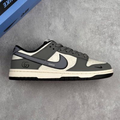Local Core Private Nike Sb Dunk Low Gucci Collaboration -- Gray-Blue Swoosh Prin