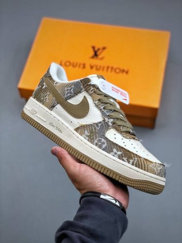 nike Air Force 1'07 Low Lv Co-Branded Khaki Print Denim Air Force One Low-Top