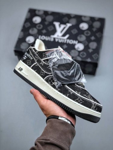 Nike Air Force 1 Low 07 X Louis Vuitton Black And White Starry Sky Original Last