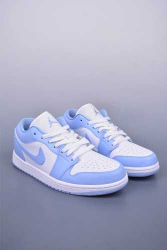 Air Jordan 1 Low Light Blue Aj1 Joe 1 Low-Top Casual Sneakers Synchronized With