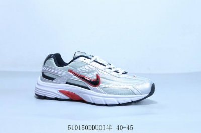 Nike Initiator Retro Dad Shoes Breathable Mesh Upper Shiny Silver Durable Slip-R
