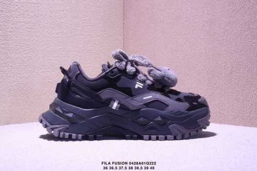 Fila Fusion Fila Tide Brand Bianco Hard Candy Comfortable Versatile Non-Slip Hei