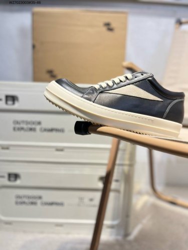Pure Original Rick Owens Drkshdw Rick Owens Low-Top Leather Fashion Sneakers Gra