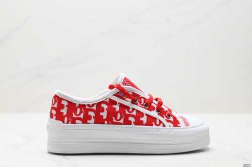 Genuine Dior Walk N Series Presbyopia Embroidered Thick-Soled Canvas Shoes Casua