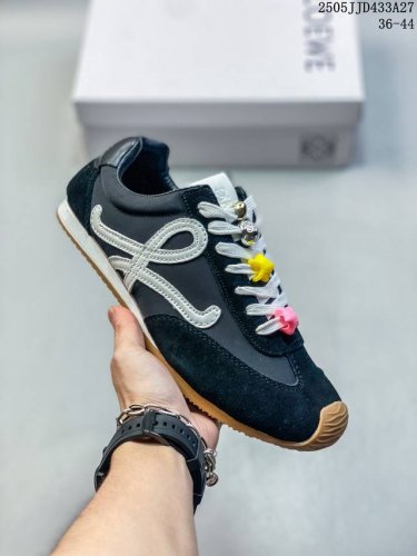 Genuine Label Loewe Ballet Runner 2.0 Calfskin Round Toe Lace-Up Low-Top Casual