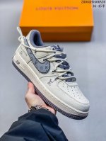 Limited Sale Overseas! Corporate-Level Nike Air Force 7 Low "Lv Joint Gray Hook