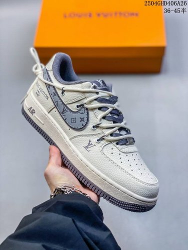 Limited Sale Overseas! Corporate-Level Nike Air Force 7 Low "Lv Joint Gray Hook