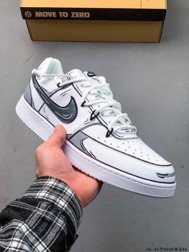 nike Court Vision Low Hand-Painted Graffiti Deconstructed Lace-Up Casual Spor