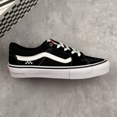 Local Core Private Vans Sk8-Low Pro Black And White Classic Side Chessboard Logo