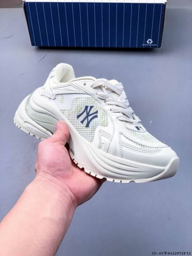 Company Level! Mlb Chunky Liner Thick-Soled Casual Running Shoes Ny Printed Brea