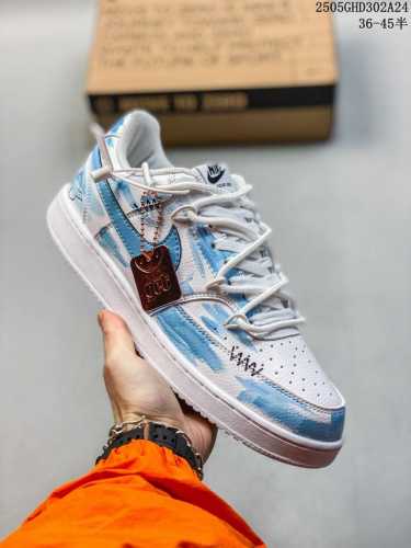 Corporate Nike Court Vision 1 Low Phantom Cross Hand-Painted Graffiti Customized