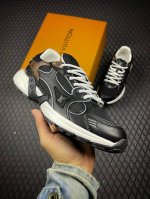 D 2025 Louis Vuitton Olympia Leather Round-Toe Lace-Up Low-Top Casual Shoes For