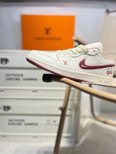 Company-Grade Top-Layer Leather Lv X Jordan Air Jordan 1 Low Aj1 Low-Top Series