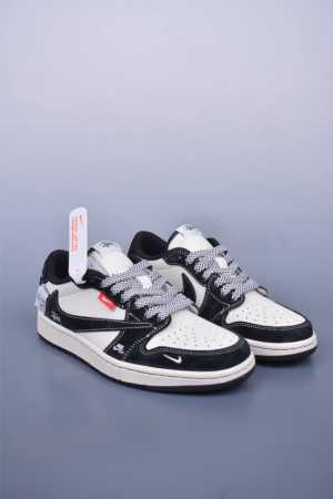 Fragment X Travis Scott X Stussy Air Jordan 1 Low Three-Party Joint Inverted Hoo - Click Image to Close