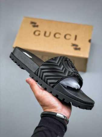 gucci Gucci Official Website Main Push 3D Printed Word Slippers Classic Model - Click Image to Close