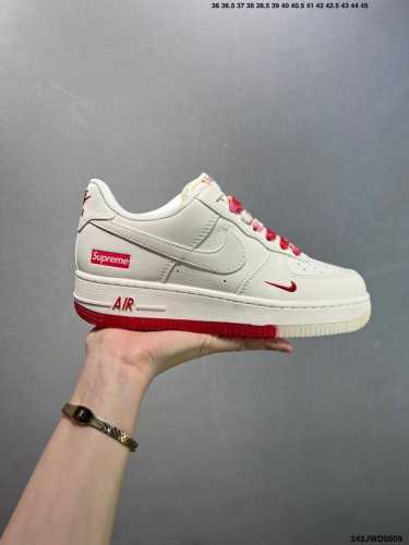 Company-Grade Nike Air Force 1 '07 Low Supreme Collaboration Beige And Gray Two-