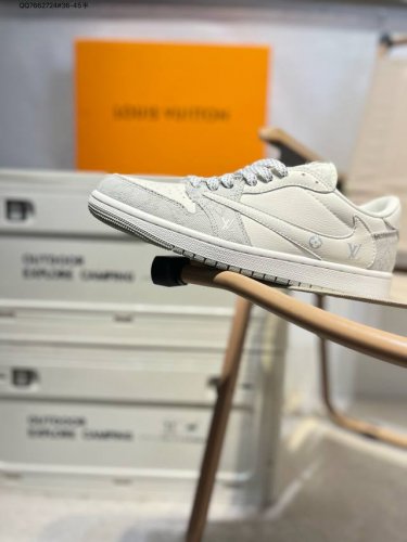 Company-Level Top Layer Leather Lv X Jordan Air Jordan 1 Low Aj1 Low-Top Series