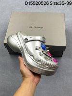 Crocs X Balenciaga Thick-Soled Round-Toed Crocs Women's Silver Item No. 720762 W
