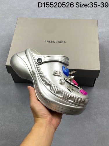 Crocs X Balenciaga Thick-Soled Round-Toed Crocs Women's Silver Item No. 720762 W