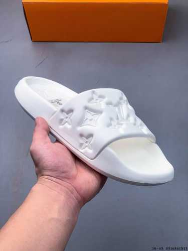 lv Louis Vuitton L's Monogram Embossed Slippers. This Season's Waterfront San
