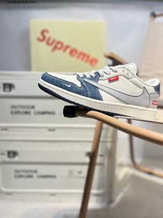 Company-Level Top Layer Leather Supreme X Jordan Air Jordan 1 Low Aj1 Low-Top Se - Click Image to Close