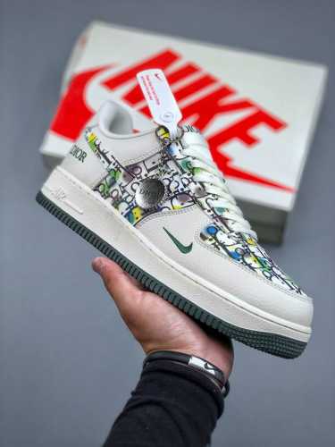nike Air Force 1'07 Low Dior Co-Branded Beige Green Floral Air Force One Low-