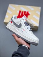 Nike Air Force 1 Low 07 X Undefeated White And Gray Double Hook Original Last Or