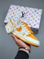 nike Sb Dunk Low Lv Co-Branded Beige Denim Anniversary High-End Customized Lo