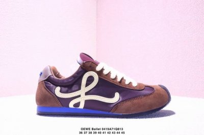Corporate Loewe Ballet Runner Calfskin Round Toe Lace-Up Low-Top Lifestyle Casua