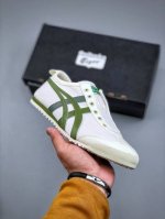 Onitsuka Tiger Mexico 66 Slip-On Off-White Green Retro Classic All-Match One-Foo