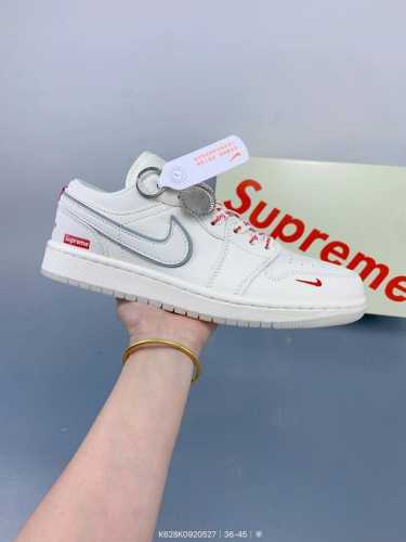 nike Jordan Air Jordan 1 Supreme Co-Branded Off-White Crystal Sole High-End C