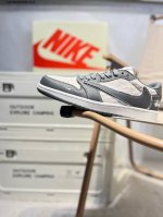 Company-Grade Top-Grain Leather Stussy X Jordan Air Jordan 1 Low Aj1 Low-Top Ser