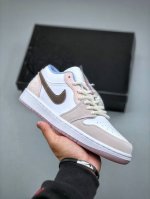 Air Jordan 1 Low Aj1 Joe 1 Carved Pink Low-Top Cultural Leisure Sports Shoes Ib8